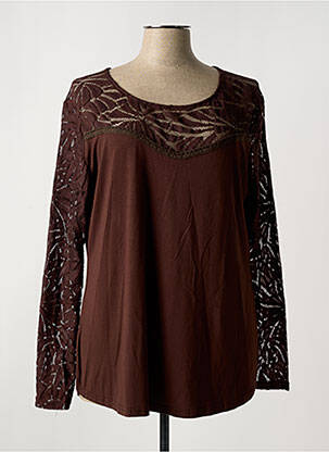 T-shirt manches longues manches longues marron NANA BELLE femme