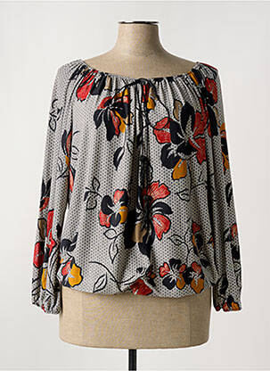 Blouse imprimé fleurs manches longues gris ROMEO POUR JULIETTE femme