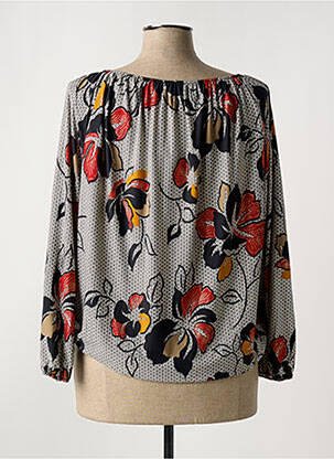 Blouse imprimé fleurs manches longues gris ROMEO POUR JULIETTE femme