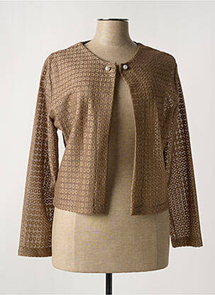 Gilet manches longues stretch marron VETISTYLE femme