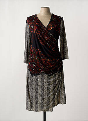 Robe mi-longue manches 3/4 manches 3/4 noir ROMEO POUR JULIETTE femme