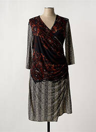 Robe mi-longue manches 3/4 manches 3/4 noir ROMEO POUR JULIETTE femme