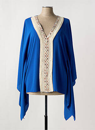 Blouse manches 3/4 manches 3/4 bleu HOLLY & JOEY femme