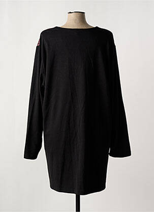 Robe mi-longue imprimé fantaisie manches longues noir LADY BELLE femme