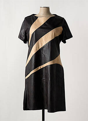 Robe mi-longue manches courtes manches courtes noir ROMEO POUR JULIETTE femme