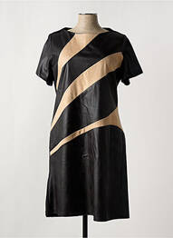 Robe mi-longue manches courtes manches courtes noir ROMEO POUR JULIETTE femme