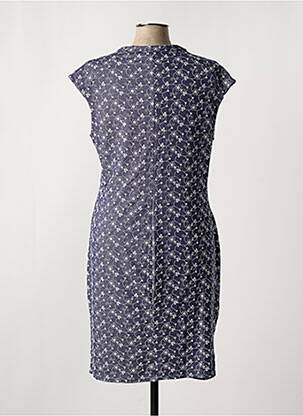 Robe mi-longue imprimé fleurs manches courtes bleu ROMEO POUR JULIETTE femme
