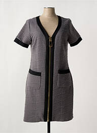 Robe mi-longue manches courtes manches courtes gris NANA BAILA femme