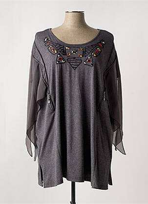 Tunique sans manche col rond gris LADY BELLE femme