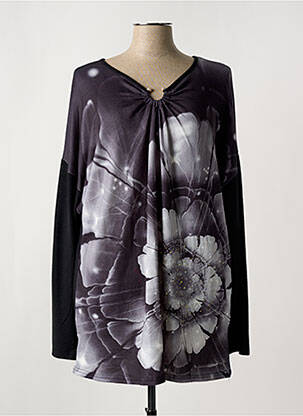 Pull coupe droite manches longues noir NANA BELLE femme