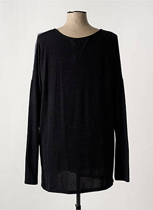 Pull coupe droite manches longues noir NANA BELLE femme