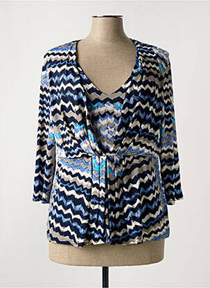 Top stretch manches 3/4 bleu ROMEO POUR JULIETTE femme