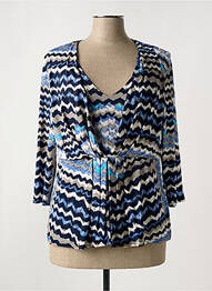 Top stretch manches 3/4 bleu ROMEO POUR JULIETTE femme