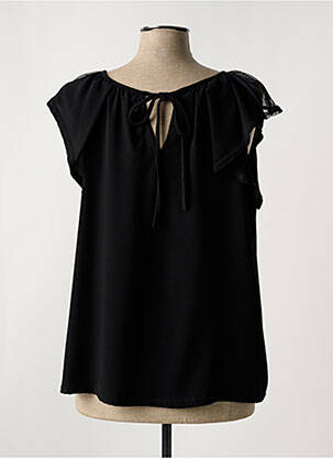 Top tissage crêpe manches courtes noir ROMEO POUR JULIETTE femme