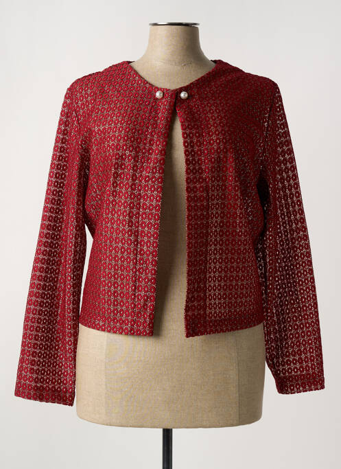 Gilet manches longues rouge VETISTYLE pour femme