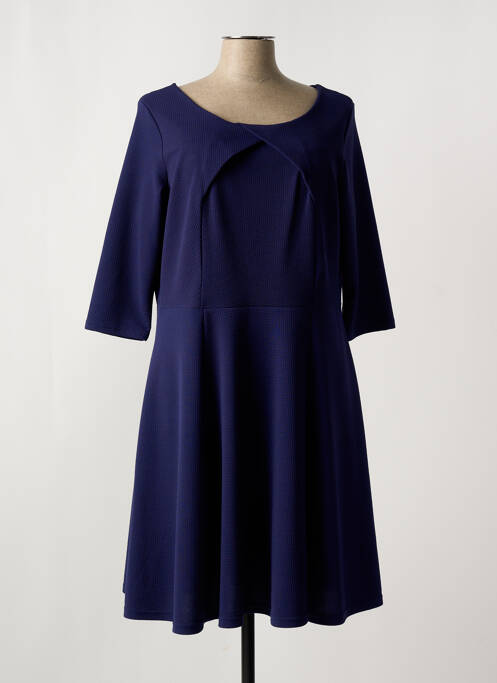 Robe mi-longue bleu LYANNE pour femme