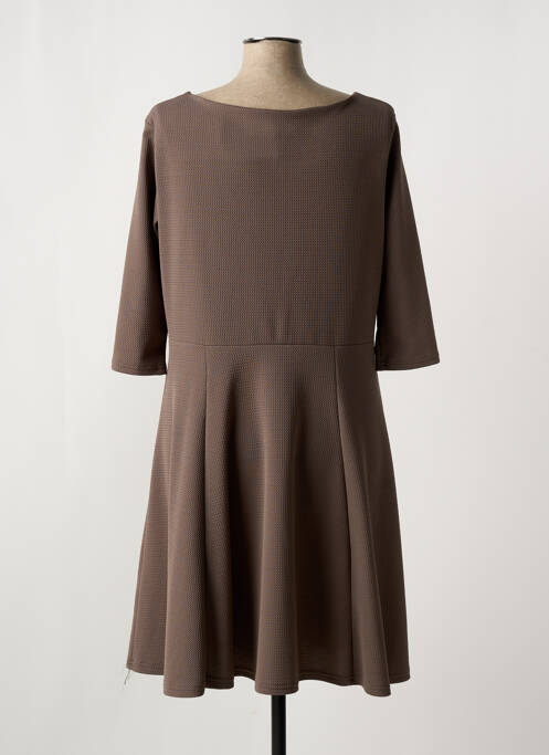 Robe mi-longue marron LYANNE pour femme