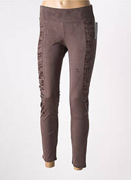 Legging tissage suedine taille haute marron ROMEO POUR JULIETTE femme