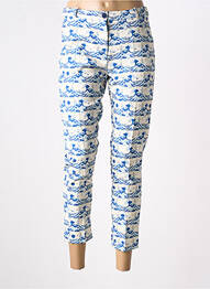 Pantalon 7/8 taille à pinces taille normale bleu HIPPOCAMPE femme