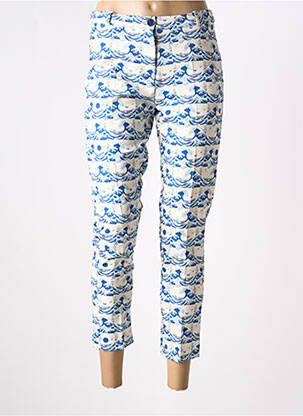 Pantalon 7/8 taille à pinces taille normale bleu HIPPOCAMPE femme