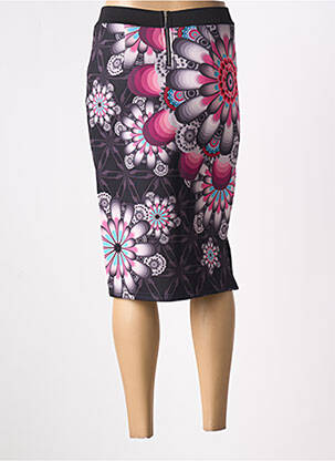 Jupe mi-longue stretch noir 101 IDEES femme