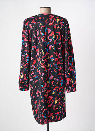 Robe mi-longue imprimé fantaisie manches longues rose ICHI femme
