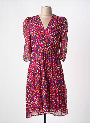 Robe mi-longue manches 3/4 manches 3/4 rose LA PETITE ETOILE femme