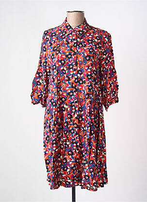 Robe courte manches 3/4 manches 3/4 orange RUE MAZARINE femme
