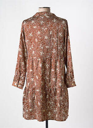 Robe courte manches longues manches longues marron LA PETITE ETOILE femme
