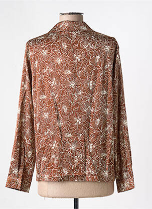 Chemisier imprimé fleurs manches longues marron LA PETITE ETOILE femme