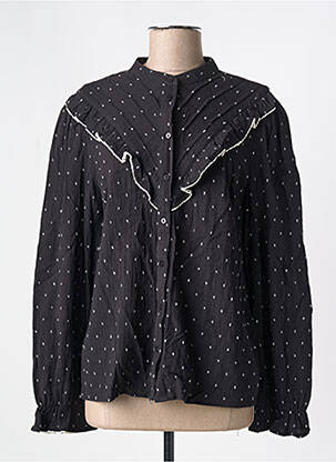 Chemisier coupe cintrée manches longues noir ICHI femme