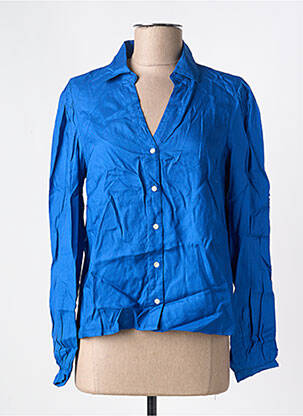 Chemisier coupe droite manches longues bleu PIECES femme