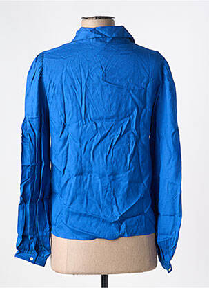 Chemisier coupe droite manches longues bleu PIECES femme