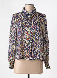 Chemisier imprimé fantaisie manches longues bleu MOLLY BRACKEN femme