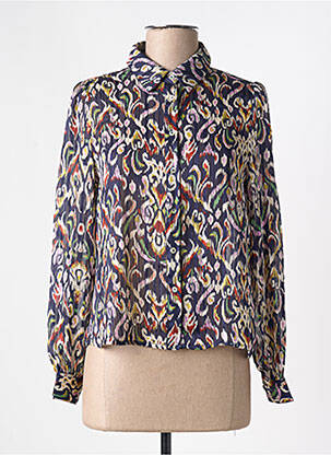 Chemisier imprimé fantaisie manches longues bleu MOLLY BRACKEN femme
