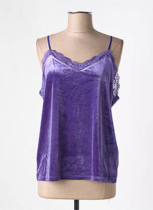 T-shirt coupe droite fines bretelles violet ICHI femme