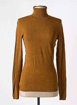 Pull col roulé marron ICHI pour femme
