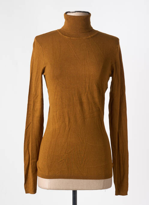 Pull col roulé marron ICHI pour femme