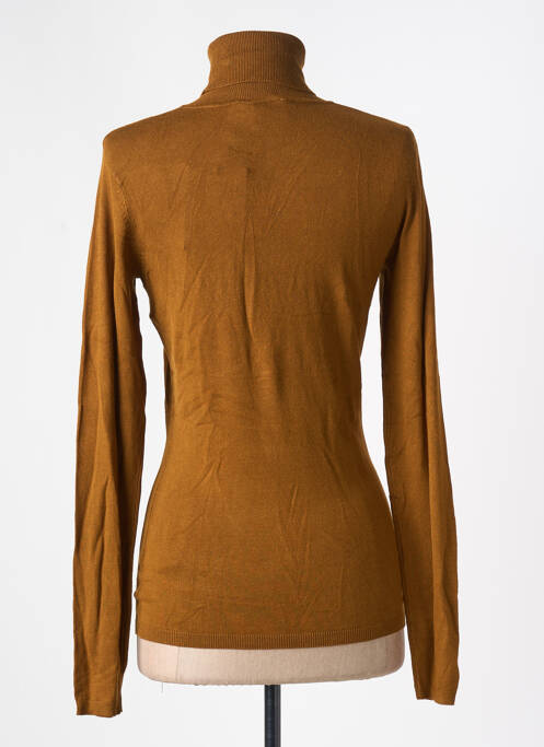 Pull col roulé marron ICHI pour femme