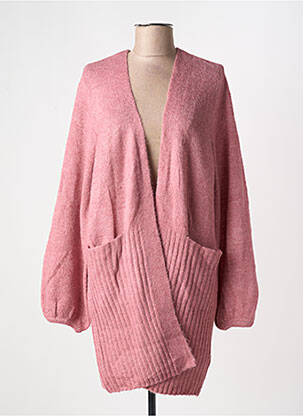 Gilet manches longues stretch rose ICHI femme
