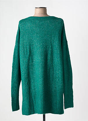 Pull tissage chiné manches longues vert ICHI femme