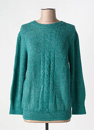 Pull stretch manches longues vert ICHI femme