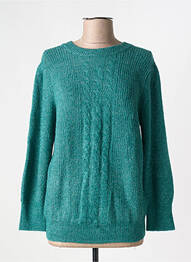 Pull tissage chiné manches longues vert ICHI femme