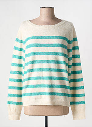 Pull stretch manches longues vert ICHI femme