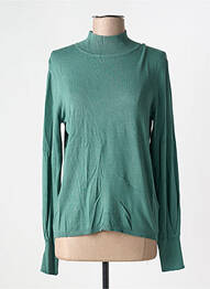 Pull coupe cintrée manches longues vert ICHI femme