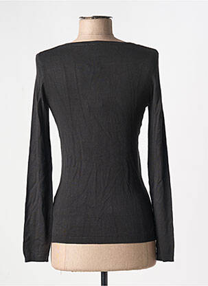 Gilet manches longues col rond noir ICHI femme