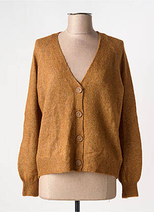 Gilet manches longues stretch marron ICHI femme