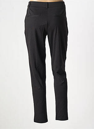 Pantalon chino fermeture zippée sous rabat avec crochet taille haute noir ICHI femme