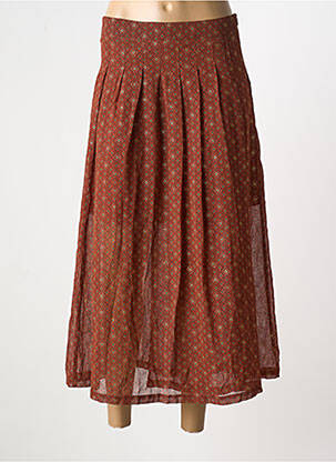 Jupe longue imprimé fantaisie marron MOLLY BRACKEN femme