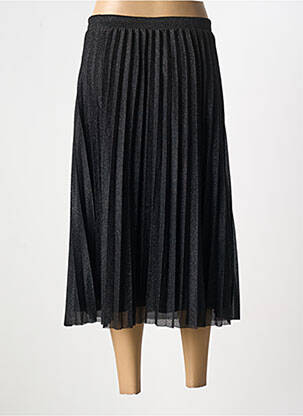 Jupe mi-longue stretch noir ICHI femme